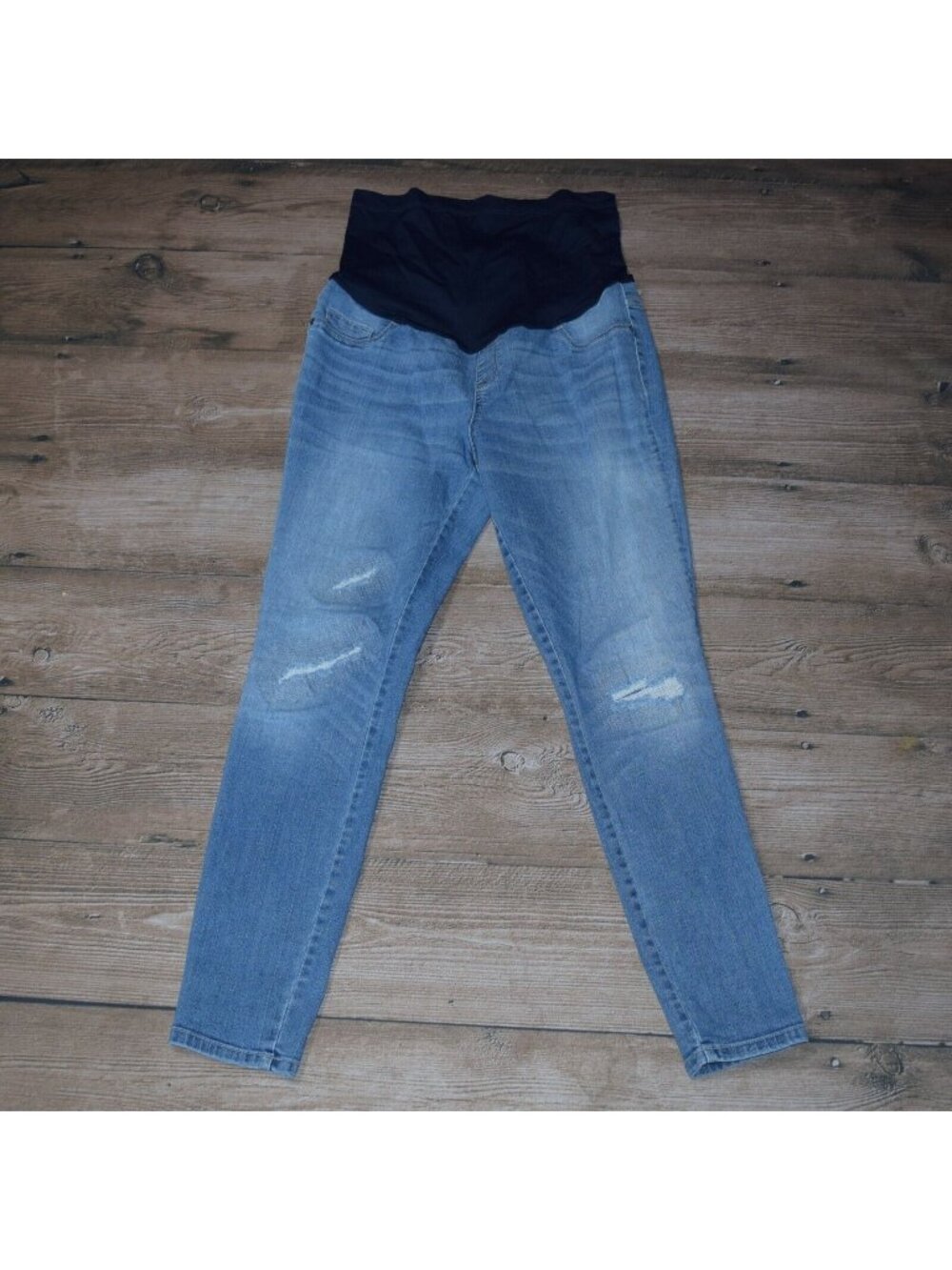 Liz Lange Maternity Jeggings Women's Sz M Distressed Jeans
